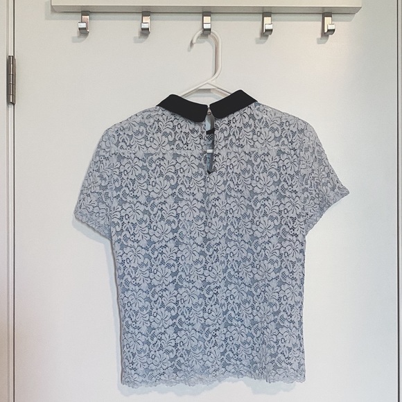 Zara Lace Top in Pastel Blue - Picture 2 of 3